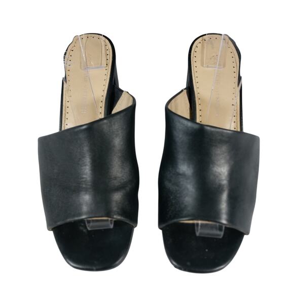 ADRIENNE VITTADINI! BLACK GENUINE LEATHER CHUNKY HEEL WRAP/STRAP HEELS! SZ 7.5M - Picture 4 of 10